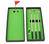 Mimdixy Ensemble de stylos pour Clubs de Golf, 3 Mini stylos à Bille de Golf avec Putting Green, décoration de Jeux de Bureau avec balles et Drapeau pour l'école, Le Bureau, Les