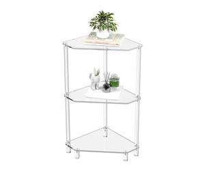 Mimdixy Étagère d'angle à 3 Niveaux, bibliothèque d'angle, étagères de Rangement avec étagères Ouvertes pour l'organisation et Le Rangement, Salon, Bureau à Domicile