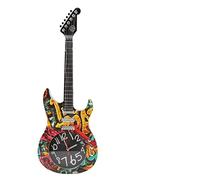 Mimdixy Horloge Murale de Guitare, Horloge d'instrument de Simulation, Guitare rétro précise, décorative pour la Maison, dortoir, Studio, Chambre à Coucher, Salon, Bureau, décoration (5680 Guitare)