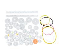 Mimdixy Kit d'emballage d'engrenages en Plastique de 75 pièces, Ensemble d'accessoires d'assortiment d'engrenages de Bricolage Comprenant Un Ensemble de Manchons d'arbre de poulie de