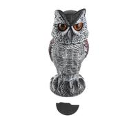 Mimdixy Leurre de Hibou pour effrayer Les Oiseaux, secouer la tête, épouvantails en Plastique, Fausses Sculptures réalistes, contrôle des Oiseaux, décoration Jardin extérieur pour Cour,
