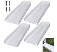 Mimdixy Lot de 4 Blocs Anti-éclaboussures pour gouttière avec 8 Clous de Fixation pour Le Drainage de l'eau, Drainage pour protéger Les fondations de la Maison (Blanche)
