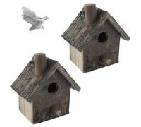 Mimdixy Nichoir à Oiseaux en Bois 2 pièces, nichoirs à Oiseaux pour l'extérieur Suspendu pour Perruche Hirondelle Petit Moineau accélérateur