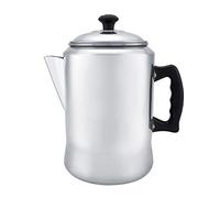 Mimdixy Percolateur à café classique sur cuisinière, percolateur en aluminium, bouilloire à thé avec couvercle, café sur la cuisinière, poignée froide au toucher, argent