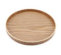 Mimdixy Plateau de service rond en bois, assiette à salade pain aux fruits, plateau comptoir cuisine en bois, servant du fromage, des collations, bougeoir, décoration d'intérieur pour (je juge)