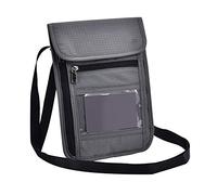 Mimdixy Pochette Tour de Cou pour Porte-Passeport, Portefeuille de Cou avec Blocage RFID, Pochette de Voyage en Nylon Facile à Dissimuler pour Hommes et Femmes, Peut contenir Un
