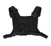 Mimdixy Sac de poitrine d'extérieur pour homme - Sangle de poitrine en nylon noir - Radio bidirectionnelle - Poche poitrine - Sac à dos pour accessoires radio - Support - Sac de transport - Gilet de