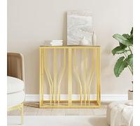 Mimdixy Table d'appoint haute, table console dorée 70 x 30 x 70 cm, en acier inoxydable et verre, petite table basse pour salon, chambre à coucher