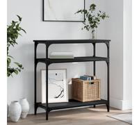 Mimdixy Table d'appoint, table console noire 75 x 29 x 75 cm en matériau dérivé du bois Table de salon pour salon, entrée, couloir