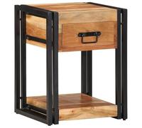 Mimdixy Table latérale de lit pour chambre à coucher, table de chevet en bois massif d'acacia - Marron - 40 x 35 x 50 cm - Pour chambre à coucher, salon