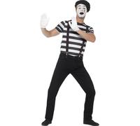 Mime Artiste Déguisement Mens Ladies Français Cirque Rue Costume Adultes