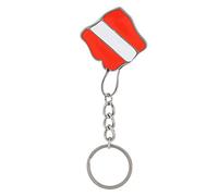 MIMEITOPA Alliage de zinc, thème de plongée durable, drapeau de plongée, porte-clés en métal, porte-clés (un style)