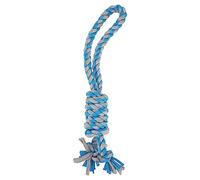 MIMEITOPA Dog Rope Chow Toy, pour Le Plaisir interactif, pour Les matériaux de Coton, pour Le Nettoyage des Dents, résistant aux morsures, pour Le soulagement de la Dentition, (Bleu)