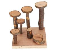 MIMEITOPA Hamster Exercice Échelle de Jouets, pour Les Petits Animaux de Compagnie, Bois Naturel de pommiers, Jouet à mâcher des Dents, marches de Jeu d'escalier, Fournitures de (Apfelholzsäule s)