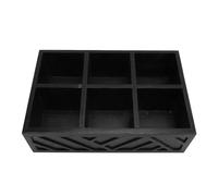 MIMEITOPA Organisateur de Bar à café pour comptoir, 6 Compartiments, Support en Bois pour Tasses K, sachets de thé, Sucre, cuillères, Accessoires de décoration de Ferme avec Base (Noire)