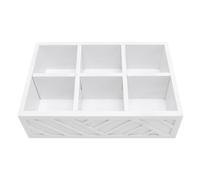 MIMEITOPA Organisateur de Bar à café pour comptoir, 6 Compartiments, Support en Bois pour Tasses K, sachets de thé, Sucre, cuillères, Accessoires de décoration de Ferme avec Base (Blanche)