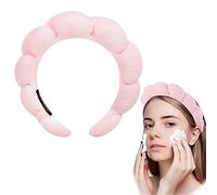 Mimi and Co Bandeau spa pour femme - Bandeau en tissu éponge et tissu éponge pour soins de la peau, maquillage, matériau doux et absorbant, accessoires pour cheveux (rose)