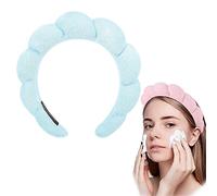 Mimi and Co Bandeau spa pour femme - Bandeau en tissu éponge et tissu éponge pour soins de la peau, maquillage, matériau doux et absorbant, accessoires pour cheveux (bleu)
