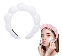 Mimi and Co Bandeau spa pour femme - Bandeau en tissu éponge et tissu éponge pour soins de la peau, maquillage, matériau doux et absorbant, accessoires pour cheveux (blanc)