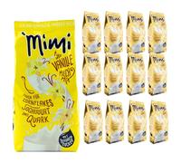 Mimi Boisson au lait et vanille en poudre 12 x 400 g - Pack de conservation - Délicieuse boisson au goût de vanille - Soluble chaud et froid. Idéal pour les loisirs, le bureau, la grande famille
