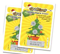 MIMI GRANDIT 2 Cartes à Gratter Futurs Grands-Parents + 2 Étiquettes Surprises Bébé en route - Annonce Grossesse Noël - Duo Mamie et Papi - Réalisme Bluffant (B)