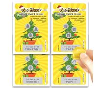 MIMI GRANDIT 4 Cartes à Gratter Annonce Grossesse Noël - Pack Famille (Mamie, Papi, Tata, Tonton + une surprise Bébé En Route) - Réalisme bluffant (A)