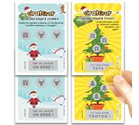 MIMI GRANDIT 4 Cartes à Gratter Réalistes Annonce Grossesse Noël - Pack Tata, Tonton et Famille - On va avoir un Bébé (F)
