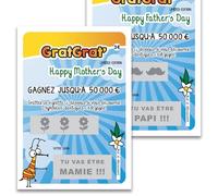 MIMI GRANDIT Annonce Grossesse Papi Mamie - Lot de 2 Cartes à Gratter Tu vas être Papi + Mamie - Idée Cadeau Originale Futur Bébé - Rendu Réaliste Ticket Loto - Fabriqué en France
