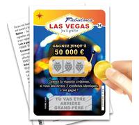 MIMI GRANDIT Carte à Gratter Annonce Grossesse Arrière-Grand-Père - Ticket Surprise Style Loterie Las Vegas - Fabriqué en France