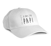 MIMI GRANDIT - Casquette Annonce Grossesse Futur Papi - Idée Cadeau Originale pour Grand-Père - Accessoire 100% Coton Message Je Vais être Un Super Papi - Blanc & Noir - Taille Unique