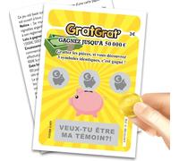 MIMI GRANDIT Demande témoin mariage, Témoin de la mariée, du marié, Une carte à gratter, Veux-tu être MA témoin ?
