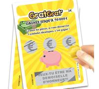 MIMI GRANDIT Lot de 2 Cartes à Gratter Demande Demoiselle d'Honneur Mariage - Message Veux-tu être ma demoiselle d'honneur