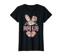 Mimi Kay Oreilles de Lapin léopard Motif Floral Pâques T-Shirt