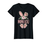 Mimi Lou Oreilles de Lapin léopard Motif Floral Pâques T-Shirt