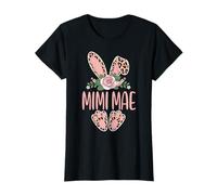 Mimi Mae Oreilles de Lapin léopard Motif Floral Pâques T-Shirt
