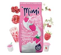 Mimi Milmix Yaourt Framboise Boisson en poudre 2 x 400 g, soluble dans le lait chaud et froid, mélange de lait au goût de framboise, poudre pour lait avec une très bonne solubilité