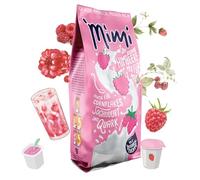 Mimi Milmix Yaourt Framboise Boisson en poudre 24 x 400 g - Pack de conservation - Poudre de boisson soluble au lait avec goût fraise - Soluble à chaud et à froid. Idéal pour les loisirs, le bureau,