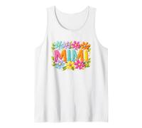 Mimi Motif Floral coloré avec nom de Grand-mère Débardeur