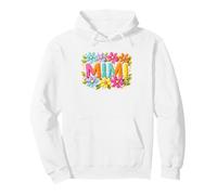 Mimi Motif Floral coloré avec nom de Grand-mère Sweat à Capuche
