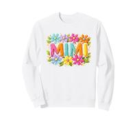 Mimi Motif Floral coloré avec nom de Grand-mère Sweatshirt