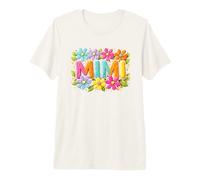 Mimi Motif Floral coloré avec nom de Grand-mère T-Shirt Haut de Gamme