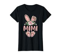Mimi Oreilles de Lapin léopard Motif Floral Pâques T-Shirt