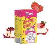 Mimi Summer Shake Fraise Panna Cotta 24 x 200 g de 10 portions de poudre de milkshake - Délicieuse boisson d'été en poudre soluble avec goût fraise - Lot de 24