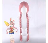 Mimi Wig Princess Connect! Re: plongée Cosplay mignon lapin rose Double tresses résistant à la chaleur synthétique princesse connecter Mimi perruque PL-760