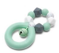 Mimijo Dentier et hochet en silicone avec clochette 4ever - Mint