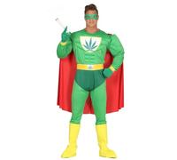 MIMIKRY Costume de super-héros pour homme - Marijuana chanvre - Avec muscles - Superhéros - Pour adulte - JGA - Carnaval - Enterrement de vie de garçon - Taille XL