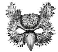 MIMIKRY Demi-masque hibou fantomatique méchant hibou oiseau Masque de bal masqué Masque de hibou Commedia dell'arte Halloween