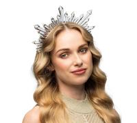 MIMIKRY Diadème en saphir avec cristaux de glace - Couronne - Serre-tête - Bijou de tête - Auréole - Déesse - Reine des neiges