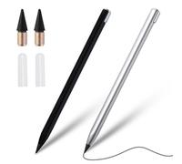 MIMIROOM 2 Pcs Crayon Sans Encre, Crayons éCologiques avec 2 Pointes Interchangeables, pour éCrire, Dessiner, Signer(noir+argent)