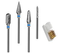 MIMIROOM 4Pcs Embout Ponceuse Ongles, Forets à Ongles Professionnelle en Carbure de Tungstène, pour les Ongles en Gel, les Acryliques, les Cuticules, les Réparations d'Ongles